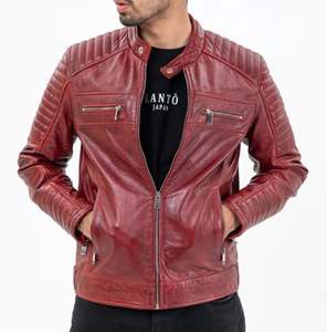 Nouvelle production hommes en cuir de mouton véritable mode veste nouveauté produit d'hiver avec peau de mouton véritable hommes veste en cuir - Product Image 1