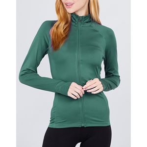Lightweight Green Women's Sports <b>Jacket</b> Breathable Stretchable Polyester Spandex Ideal for Gym Running and <b>Workouts</b> - Product Image 3