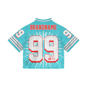 T-shirt surdimensionné personnalisé pour hommes séchage rapide maille maillot de football ample Boxy col en V décontracté tricoté sublimation t-shirts - Product Image 1