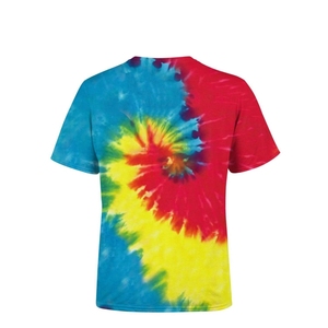 Bas MOW tenue décontracté épaule tombante Logo personnalisé t-shirts vente directe d'usine à manches courtes col rond cravate teint t-shirts pour hommes - Product Image 3