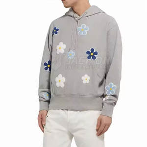 เสื้อฮู้ดปักลายแบบสวมหัวเสื้อมีฮู้ดผ้าธรรมดาสีพื้นลำลองขนาดพลัสไซส์ออกแบบได้ตามต้องการ - Product Image 1