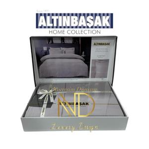 Altınbaşak Jacquard Satin Juego de funda de edredón doble Diseño de mármol de diamante - Product Image 1