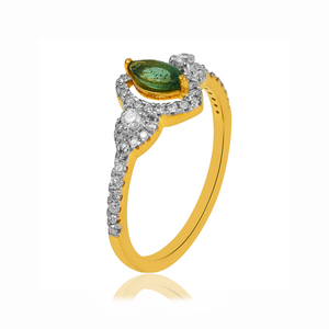 Anillo de Plata de Ley 925 de lujo chapado en oro a la moda, diseño único de marquesa, ónix verde, múltiples piedras preciosas, fiestas de boda clásicas finas - Product Image 2