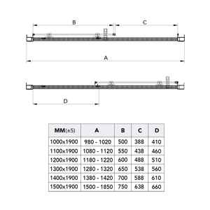 Puerta de Ducha de Vidrio Templado Cielo de 100 cm con Perfiles Negros para Nicho y Cortinas - Product Image 5