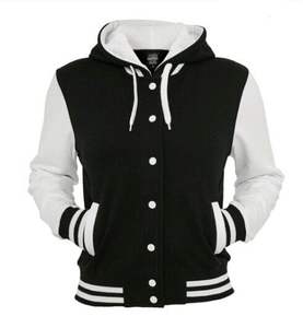 El mejor material de lana hecho chaqueta Varsity con capucha para mujer en diferentes tamaños Chaqueta Varsity para mujer con diseño de logotipo personalizado - Product Image 1