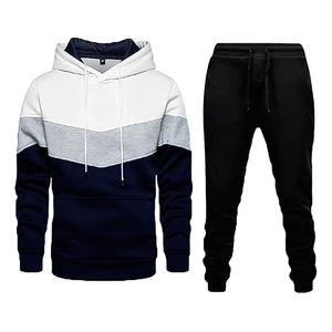 Conjunto Deportivo Casual de 2 Piezas para Hombre, Sudadera y Pantalones Deportivos con Bloques de Color, Sudadera con Capucha, Conjunto para Correr - Product Image 4