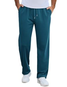 <b>Mens</b> Breathable Mid Waist Twill Jogger Sweatpants Drawstring Closure Cotton <b>Yoga</b> <b>Pants</b> Casual Lounge Machine Wash - Product Image 1