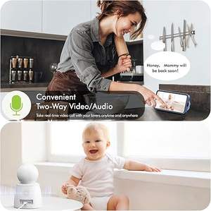 Kamera keamanan panggilan Video 2K, Monitor pengasuh dalam ruangan kamera hewan peliharaan Video dua arah panggilan telepon satu sentuh - Product Image 6
