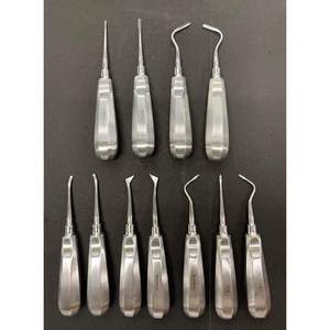 11-Piece Set of Reusable Manual Dental <b>Elevator</b> Surgical Instruments and Burs Made From Steel - Product Image 2