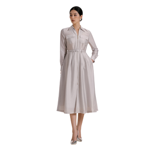 Prêt à Expédier Robe de Luxe avec Ceinture Margaret Semi-Circulaire Dres Vêtements d'Hiver pour Femmes de Haute Qualité Fabricant du Vietnam - Product Image 1