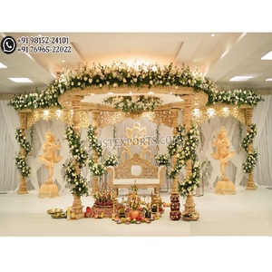 Prestigioso aspecto hindú boda madera Mandap bonita madera Mandap para boda india tema rústico Mandap para boda Gujarati - Product Image 1