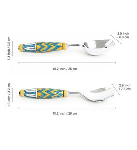 Nouveau Style Qualité Salade Serveur Ensemble En Acier Inoxydable Couverts Couverts Salade Serveur Ensemble De Cuillère 2 Pcs Avec Poignée Incroyable - Product Image 2