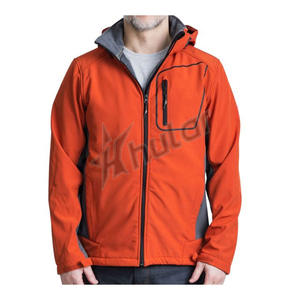 Veste Softshell d'extérieur sportive pour hommes personnalisée en gros coupe-vent élégant avec col à capuche méthode de tissage non tissé d'hiver - Product Image 2