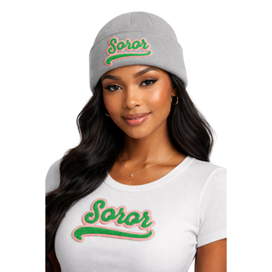 Steel Grey 08 Soror <b>Polo</b> <b>Shirt</b> Greek Sorority Womens <b>Pink</b> & Green College Sisterhood Stylish Casual <b>Polo</b> Apparel - Product Image 1