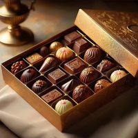 Boîte-cadeau en papier personnalisée de luxe haut de gamme pour chocolats, bonbons et barres de praline, avec revêtement UV et doublure en éponge, portable pour les collations