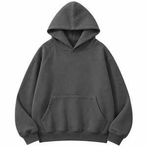 Men's Oversize Hooded Sweatshirt Solid Color Fleece Casual Pocket Long Sleeve Autumn Wear 2027 - Product Image 1