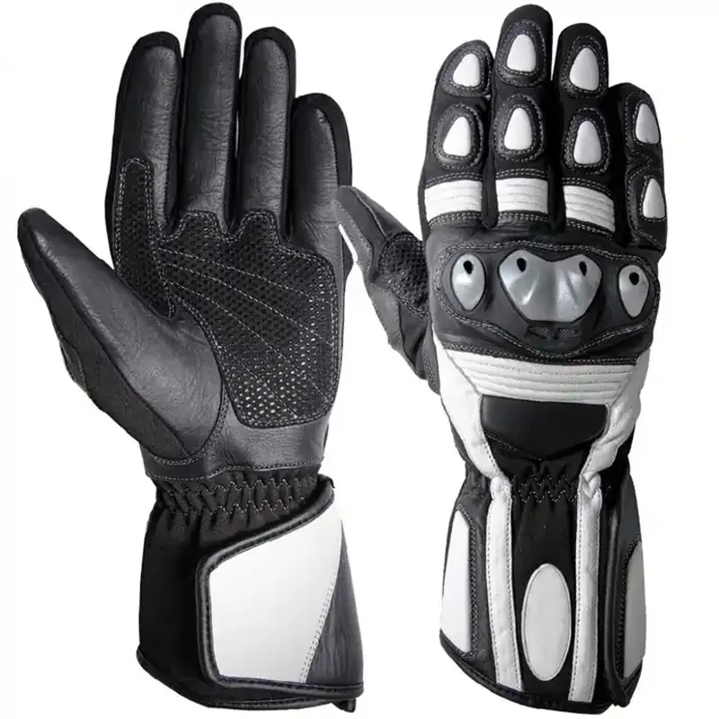 Gants de moto VTT VTT Hommes Femmes Dirt Bike Racing Gants avec jointures (Blanc, Noir)