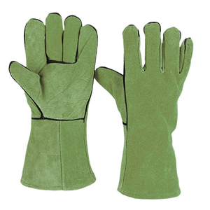 Gants de soudage en cuir de peau de vache avec logo personnalisable Gants de sécurité ignifuges anti-chaleur à vendre - Product Image 1