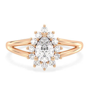 REYES Original 925 Anillos de Compromiso de plata esterlina hechos a mano 1,03 quilates corte pera Moissanite exquisita joyería de aniversario - Product Image 1