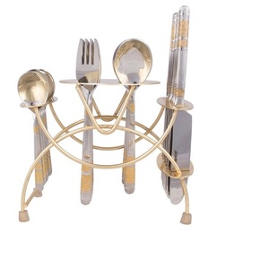 Juego de cubiertos de producto de calidad superior con acabado chapado en oro para bares y cantimplora, juego de cubiertos de artículos decorativos para mesa - Product Image 5