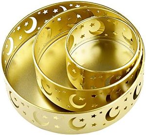 Round brass ramadan <b>tray</b> for contemporary households during ramadan festive food service and home decoration - Product Image 5