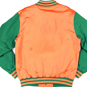 Blouson Bomber Universitaire Florida A&M FAMU Brodé Lettres Grecques Bicolore Réversible Imperméable Unisexe Tenue de Match Printemps - Product Image 4