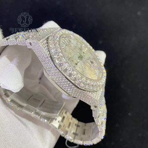 Moderno de lujo Iced Moissanite diamante reloj automático de acero inoxidable Hip Hop joyería diseño resistente al agua con vidrio - Product Image 4