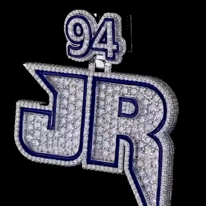 Moissanite ronde glacée 31 carats plaqué or Style mignon pendentif personnalisé pour hommes en argent sterling 925 - Product Image 3