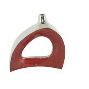 Florero de aluminio con revestimiento de esmalte marrón para decoración del hogar, florero moderno y elegante de diseño, florero de aluminio niquelado - Product Image 1