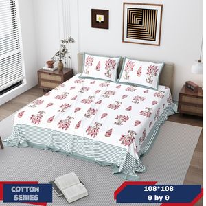 Sábanas de Cama King Size 100% Algodón con Fundas de Almohada, Diseño Brisa Francesa, Algodón de Fibra Larga, Tamaños King y Queen - Product Image 5