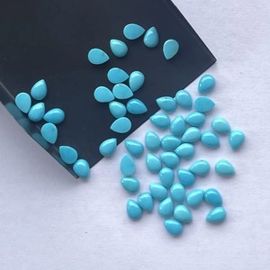 4mm 6mm 8mm Natural Arizona Bella Durmiente piedra turquesa suave pera cabujón piedras preciosas para la fabricación de joyas precio al por mayor - Product Image 2