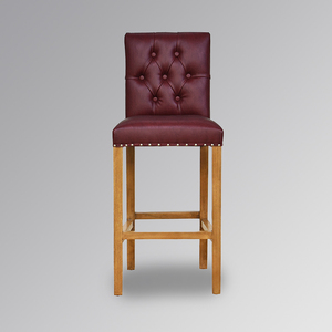 Luxury Modern Solid Wood Frame Tufted Upholstered High <b>Back</b> Counter <b>Stool</b> for Home <b>Bar</b> and Kitchen - Product Image 1