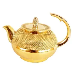 黄铜铸造水壶茶壶旧货出口商销售印度制造的黄铜阿拉伯咖啡和茶壶