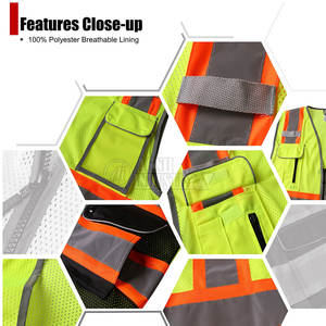 Gilet de sécurité haute visibilité pour la construction, prix de gros, design personnalisé, vente chaude, léger, 100% polyester respirant, fabriqué au Pakistan - Product Image 5