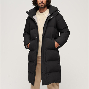 Custom Thick Polyester down Jacket for Men Winter <b>Bubble</b> <b>Coat</b> Puffer with Stand Collar and Hood Canvas Fabric - Product Image 2