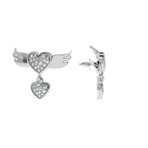 ต่างหูเพชรธรรมชาติขนาด0.35กะรัตมีปีกทรงหยดน้ำ | สีคมชัด VS-SI - Product Image 3