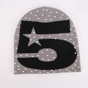 Bonnet en laine 100% chaud d'hiver personnalisé Bennies partout Logo tricoté Jacquard tête de mort bonnet avec impression numérique - Product Image 6