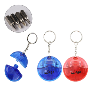 Mini jeu d'outils de tournevis 4-en-1 avec un porte-clés fendu. Il a une construction en ABS solide avec Phillips et deux tournevis à fente - Product Image 2