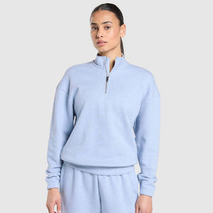 Pull-over zippé 1/4 pour femmes Sweatshirts verts Lift Logo personnalisé Qualité supérieure Choix parfait pour les détaillants et les acheteurs en gros - Product Image 6