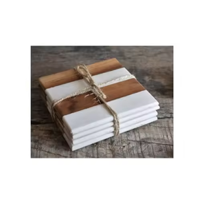 Posavasos de madera de olivo y mármol de alta calidad con soporte, diseño atractivo, alfombrillas y almohadillas, posavasos de vajilla, tendencia superior - Product Image 1
