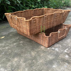 Bandeja de ratán festoneada natural tejida a mano OEM, bandeja de servicio superventas, placas de cargador de ratán de alta calidad de fábrica de Vietnam - Product Image 3