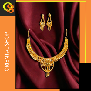 Buy Necklace Earrings <b>Set</b> with 22K <b>Gold</b> Plated Unique Style Women Wear Necklace Earrings <b>Set</b> <b>Jewelry</b> By Exporters - Product Image 2