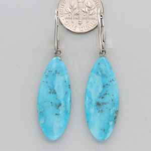 Boucles d'oreilles pendantes en argent sterling 925 avec une véritable pierre précieuse du Mexique pour un mariage. - Product Image 2