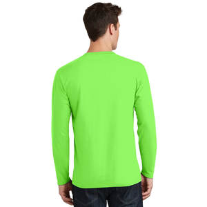 T-shirt à manches longues uni pour homme adulte, vert fluo, t-shirt à manches longues de performance - Product Image 2