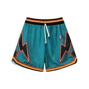 Pantalones cortos de baloncesto con logotipo bordado con apliques de malla supercómodos para hombre, cintura elástica deportiva con cordón, pantalones cortos de entrenamiento - Product Image 5