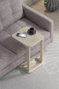 โต๊ะหินอ่อนขนาดกะทัดรัดโต๊ะข้างโซฟาที่ทันสมัยพร้อมท็อปหินอ่อนธรรมชาติสำหรับเฟอร์นิเจอร์บ้านและสำนักงาน - Product Image 3