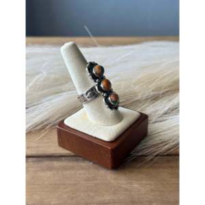 Southwest Handmade Mohave Turquoise Sterling <b>Silver</b> Adjustable <b>Boho</b> <b>Ring</b> - Product Image 3