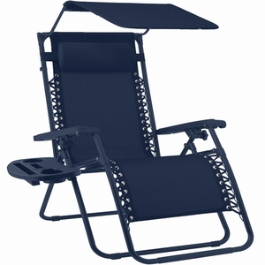 Sedia a Sdraio Pieghevole da Esterno Regolabile per Campeggio, Viaggi, Spiaggia, Piscina, con Tettuccio <span class=keywords><strong>Parasole</strong></span> e Funzione Zero Gravity - Product Image 1