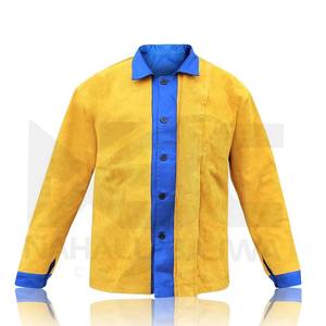 Veste de soudage en cuir résistant aux flammes pour travail intensif Veste de vêtements de soudage de sécurité. - Product Image 3