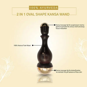 Premium 2-en-1 Kansa Wand Handheld Massage du visage ayurvédique pour la réduction des rides Amélioration de la beauté naturelle Original Indian - Product Image 5